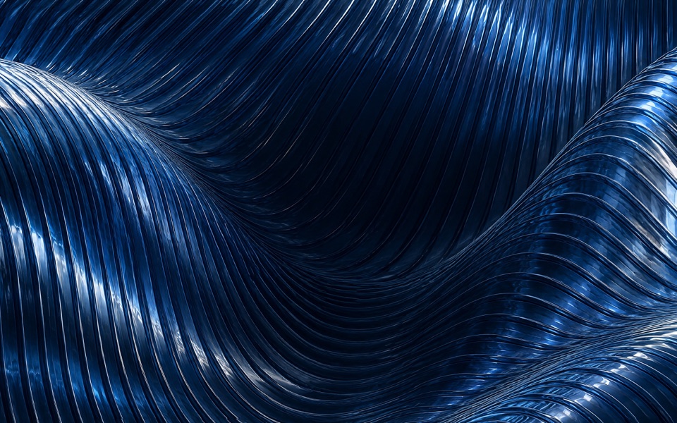 Onda de filetes azul-safira brilhantes com reflexos claros