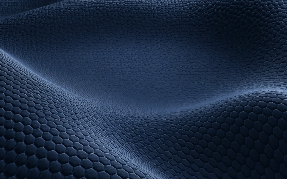 Tecido azul-marinho com relevo de hexágonos ondulando em dunas suaves